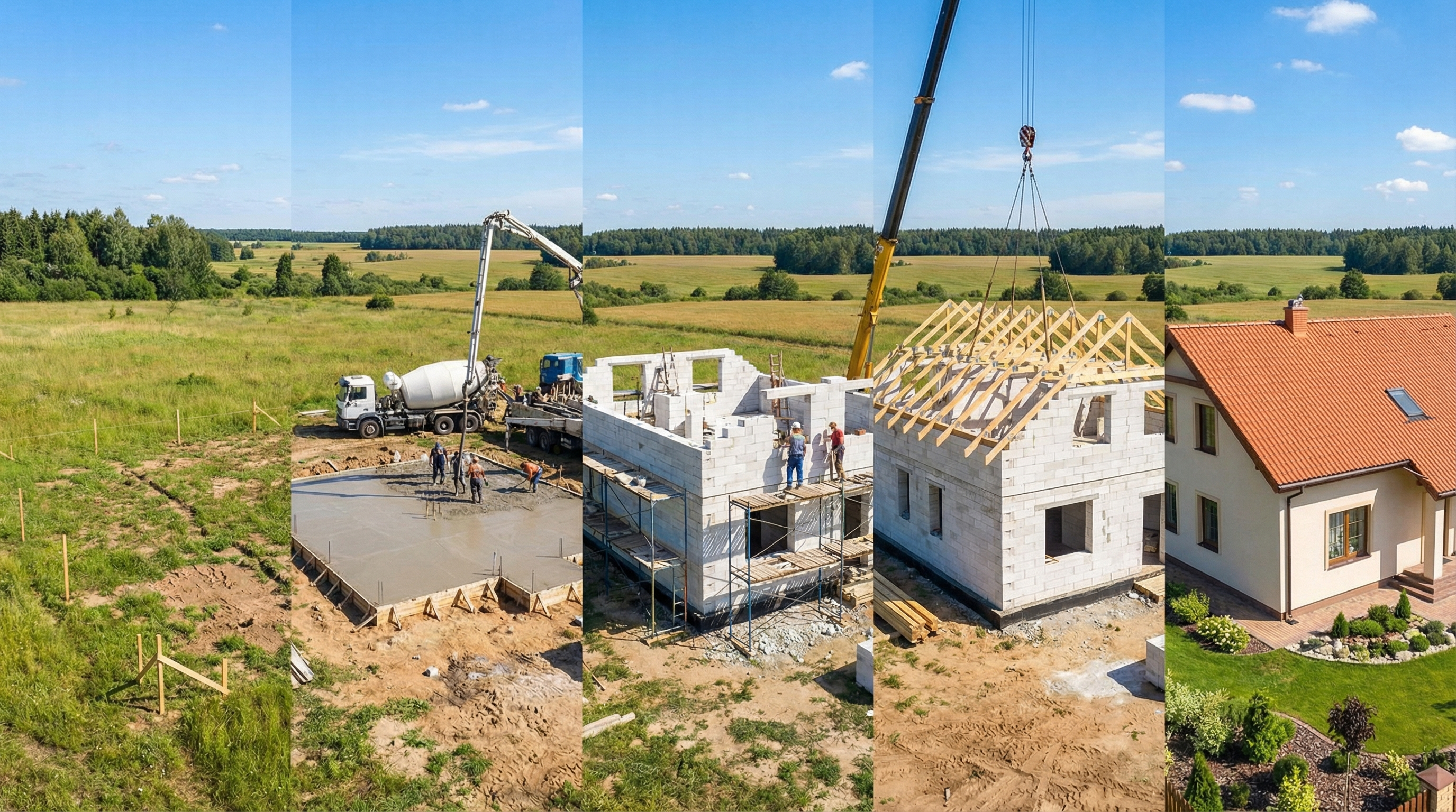 Сроки строительства дома из газоблока: реальные цифры от фундамента до крыши